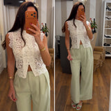 gilet pizzo koreana - BIANCO