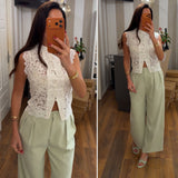 gilet pizzo koreana - BIANCO