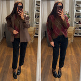 pull collo rombi - BORDO