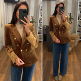blazer velluto - CAMEL