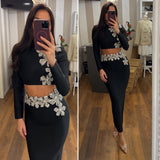 set diamond flower - NERO