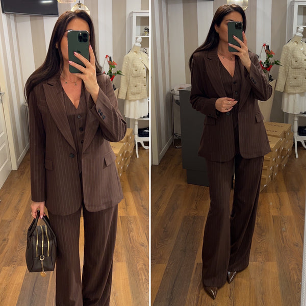 blazer NY - marrone gessato