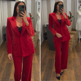 pantalone velluto - ROSSO