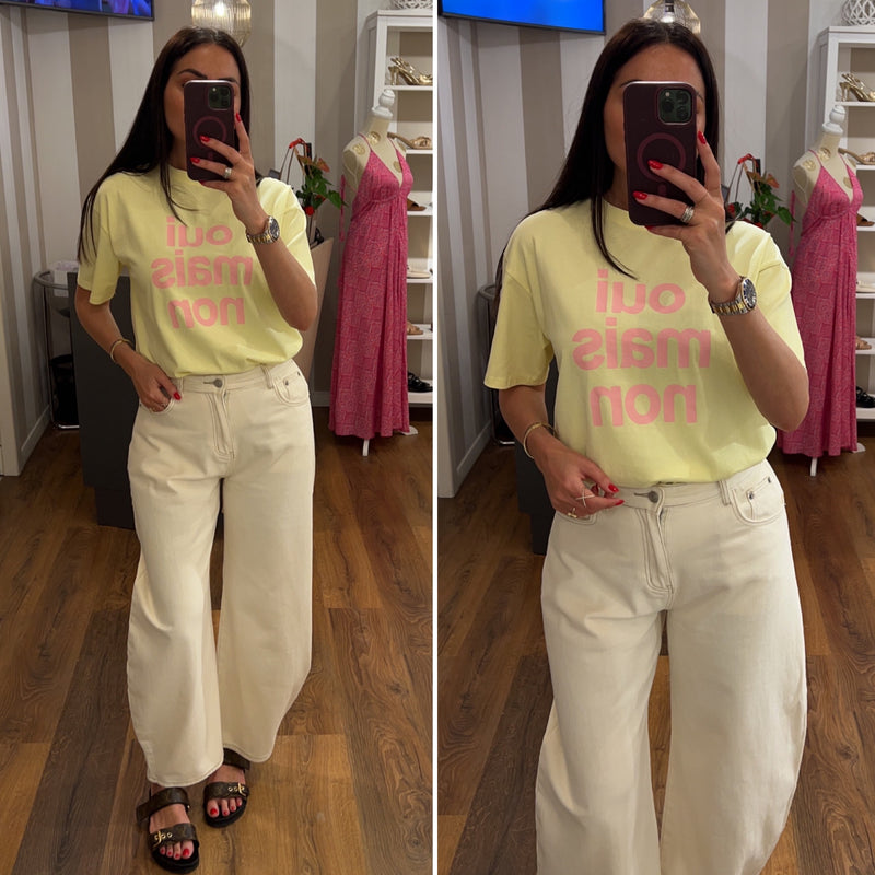 t-shirt oui mais no - GIALLO