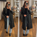 trench eco pelle cerniera - NERO