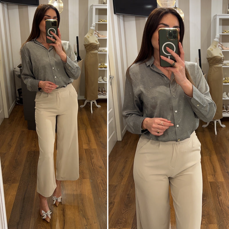 pantalone palazzo - SABBIA