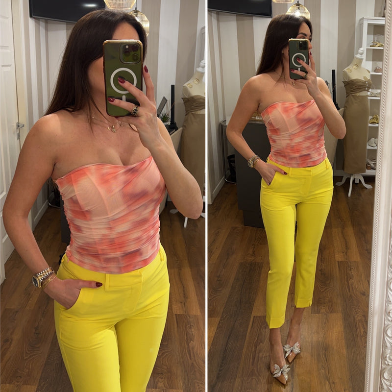 PANTALONE SIGARETTA - GIALLO