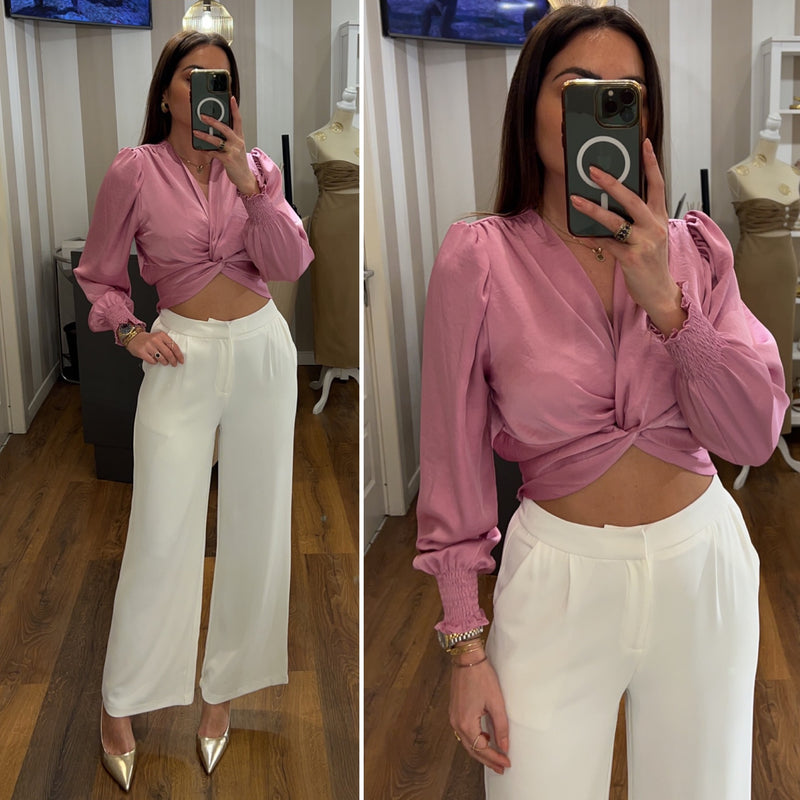 pantalone palazzo - BIANCO