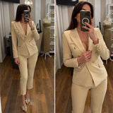 PANTALONE SIGARETTA - CREMA