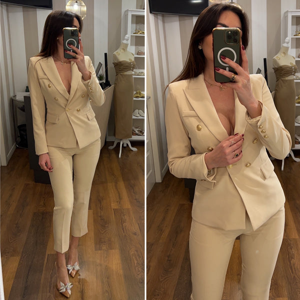 PANTALONE SIGARETTA - CREMA