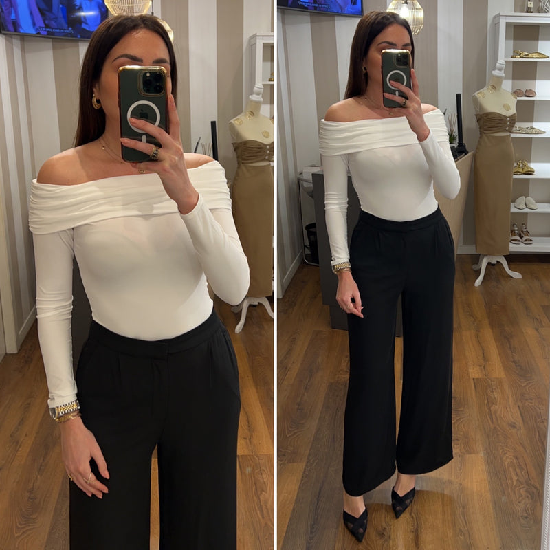 pantalone palazzo - NERO