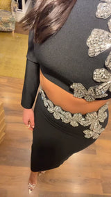 set diamond flower - NERO